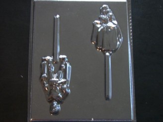 261sp Snow Black and Prince Chocolate or Hard Candy Lollipop Mold